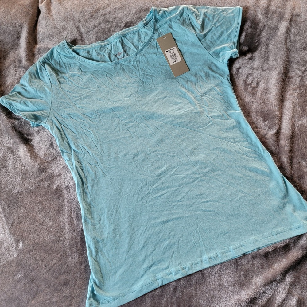 Romy Core Tee Women XL Sky Blue NWT Signature Cotton Short Sleeve T-Shirt 818
